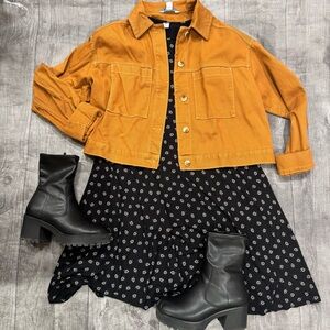 Old Navy Sleeveless Black Floral Swing Dress